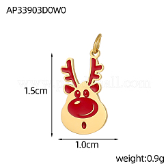 Christmas 304 Stainless Steel with Red Enamel Charms&nbsp;SA-OY003-81G