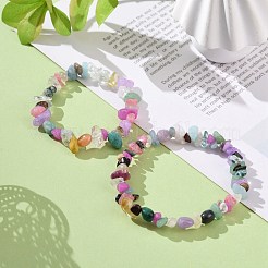 2Pcs Mixed Gemstone Chips Stretch Bracelets Set for Parent Children&nbsp;BJEW-JB08431