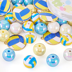 40Pcs 4 Colors Opaque Acrylic Beads&nbsp;MACR-TA0002-70