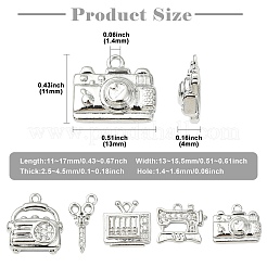 10Pcs 5 Styles Brass Micro Pave Clear Cubic Zirconia Pendants&nbsp;KK-CJ0004-26P