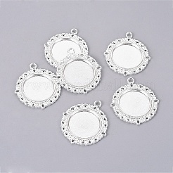 Tibetan Style Alloy Pendant Cabochon Settings&nbsp;TIBE-T003-08S-RS
