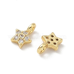 Brass Micro Pave Clear Cubic Zirconia Charms&nbsp;CU-CBA9FFD-04G
