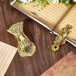 2Pcs 2 Styles Alloy Hand Shaped Bookmark Clip&nbsp;AJEW-CP0006-93