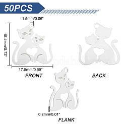 50Pcs 304 Stainless Steel Filigree Pendants&nbsp;STAS-UN0042-11