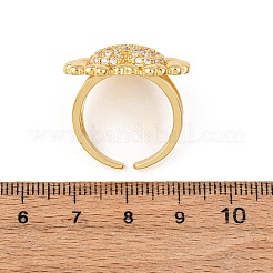 Adjustable Brass Micro Pave Cubic Zirconia Cuff Rings for Women&nbsp;RJEW-B139-08G-02