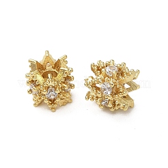 Brass Micro Pave Cubic Zirconia Beads&nbsp;KK-B142-22G