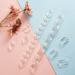 100Pcs 2 Styles Transparent Acrylic Linking Rings&nbsp;OACR-CJ0001-17