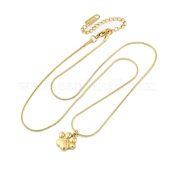 304 Stainless Steel Dog Paw Print Pendant Necklaces for Women&nbsp;NJEW-Z044-13G