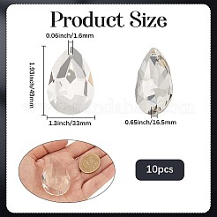 10Pcs Transparent Glass Pendants&nbsp;GLAA-SP0001-45B