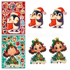 6Pcs Christmas Theme Cartoon Paper Stickers&nbsp;DIY-P085-14A