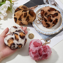 4Pcs 4 Colors Heart Plush Polyester Pendant Keychains&nbsp;KEYC-DC0001-33