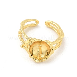 Brass Cup Peg Open Cuff Ring Settings&nbsp;LS-KK-G518-10G-03
