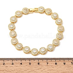 Brass Micro Pave Clear Cubic Zirconia Link Chain Bracelets for Women&nbsp;BJEW-H639-03G