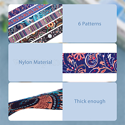 12 Yards 6 Patterns Ethnic Style Double-Sided Polyester Ribbon&nbsp;OCOR-FH0001-16