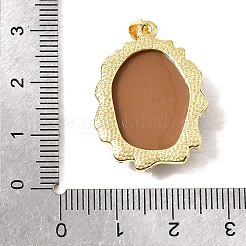 Leopard Print Brass Resin Pendants&nbsp;KK-A296-52A-G