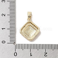 Brass Micro Pave Clear Cubic Zirconia Pendants&nbsp;KK-M275-49G