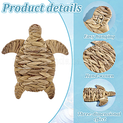 Straw and Iron Tortoise Display Decoration&nbsp;AJEW-GA0009-95