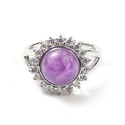 Natural Amethyst Adjustable Rings&nbsp;RJEW-P043-02P-21