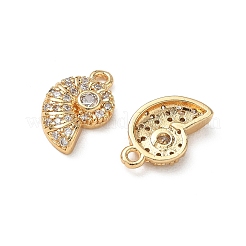 Brass Micro Pave Clear Cubic Zirconia Charms&nbsp;KK-P355-01C-G
