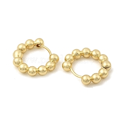 Brass Ball Beaded Hoop Earrings for Women&nbsp;EJEW-B013-05