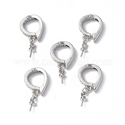 Brass Micro Pave Clear Cubic Zirconia Twister Clasps&nbsp;KK-P223-39P