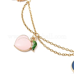 Alloy Enamel Fruit Charm Anklet&nbsp;AJEW-AN00560-01