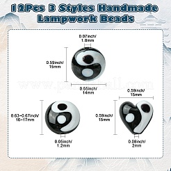 12Pcs 3 Styles Handmade Lampwork Beads&nbsp;FIND-CJ0002-78