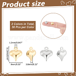 60Pcs 2 Colors 304 Stainless Steel Charms&nbsp;STAS-HY0001-98