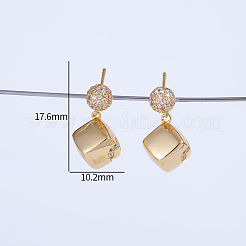 Elegant Brass Pave Clear Cubic Zirconia Stud Earrings&nbsp;OC6724