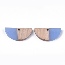Resin & Wood Semi Circle Pendants&nbsp;X-RESI-S358-54B