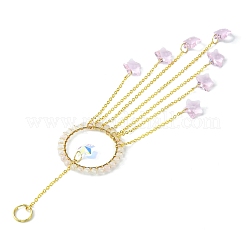 Glass Star Pendant Decorations&nbsp;HJEW-JM01113-02