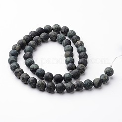 Frosted Round Natural Kambaba Jasper Bead Strands&nbsp;G-J346-30-8mm