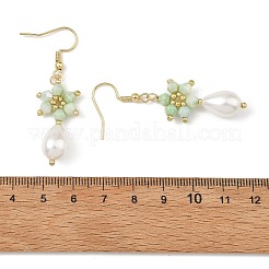 Anti-Tarnish Electroplate Bicone Glass Pearl Teardrop Beads Dangle Earrings&nbsp;EJEW-MZ00765-02