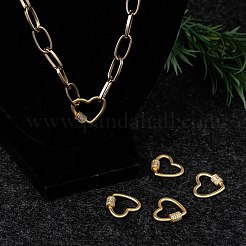 Brass Micro Pave Cubic Zirconia Screw Carabiner Lock Charms&nbsp;ZIRC-G160-23G