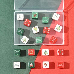 20Pcs Christmas Printed Opaque Acrylic Beads&nbsp;OACR-FS0002-53B