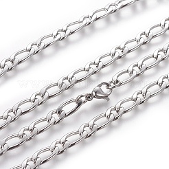 Non-Tarnish 304 Stainless Steel Figaro Chain Necklaces&nbsp;NJEW-E143-08P