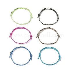 6Pcs 6 Colors Adjustable Polyester & Spandex Cord Bracelets for Men Women&nbsp;BJEW-JB12092