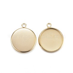 304 Stainless Steel Pendant Cabochon Settings&nbsp;STAS-G127-13-10mm