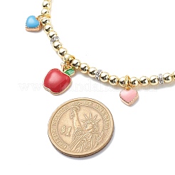 Heart & Cherry & Grape & Apple Enamel Fruit Charms Necklace&nbsp;NJEW-JN03964