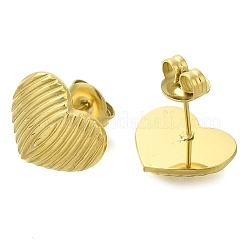 Ion Plating(IP) 304 Stainless Steel Heart Stud Earrings&nbsp;EJEW-I316-07G