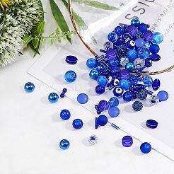 18 Style Blue Glass Beads&nbsp;GLAA-PH0007-08