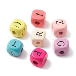 100Pcs 2 Styles Natural Wood Printed Beads&nbsp;WOOD-FS0001-08