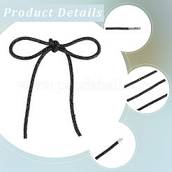 7.1 Yards Glass Rhinestone Synthetic Rubber Round Cord&nbsp;DIY-GF0013-74C