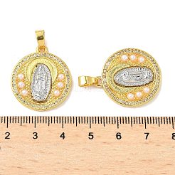 Brass Micro Pave Cubic Zirconia Pendants&nbsp;KK-I355-09GP