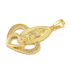 Brass Micro Pave Cubic Zirconia Pendants&nbsp;KK-I714-03G