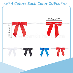 80Pcs 4 Colors Polyester Packaging Ribbon Bows&nbsp;AJEW-AR0002-81