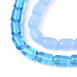 Imitation Jade & Transparent Glass Beads Strands&nbsp;GLAA-N058-4x6mm-A01