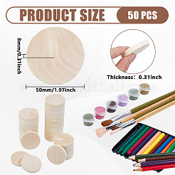 Unfinished Wooden Flat Round Cutouts&nbsp;WOOD-WH0050-042D