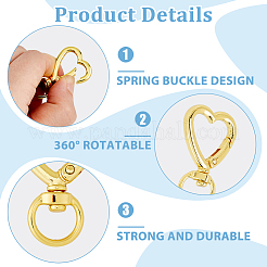 10Pcs Zinc Alloy Heart Shaped Swivel Hook Clasps&nbsp;FIND-DC0007-57G