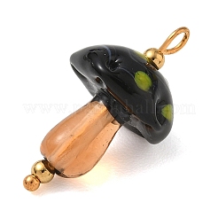 304 Stainless Steel with Handmade Bumpy Lampwork Pendants&nbsp;LA-CBA4231-01D-G